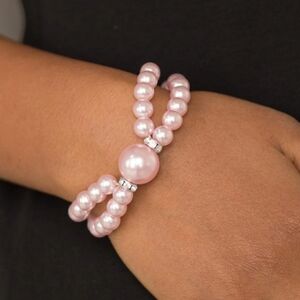 Romantic Redux Beaded Pink Pearl Bracelet By Paparazzi